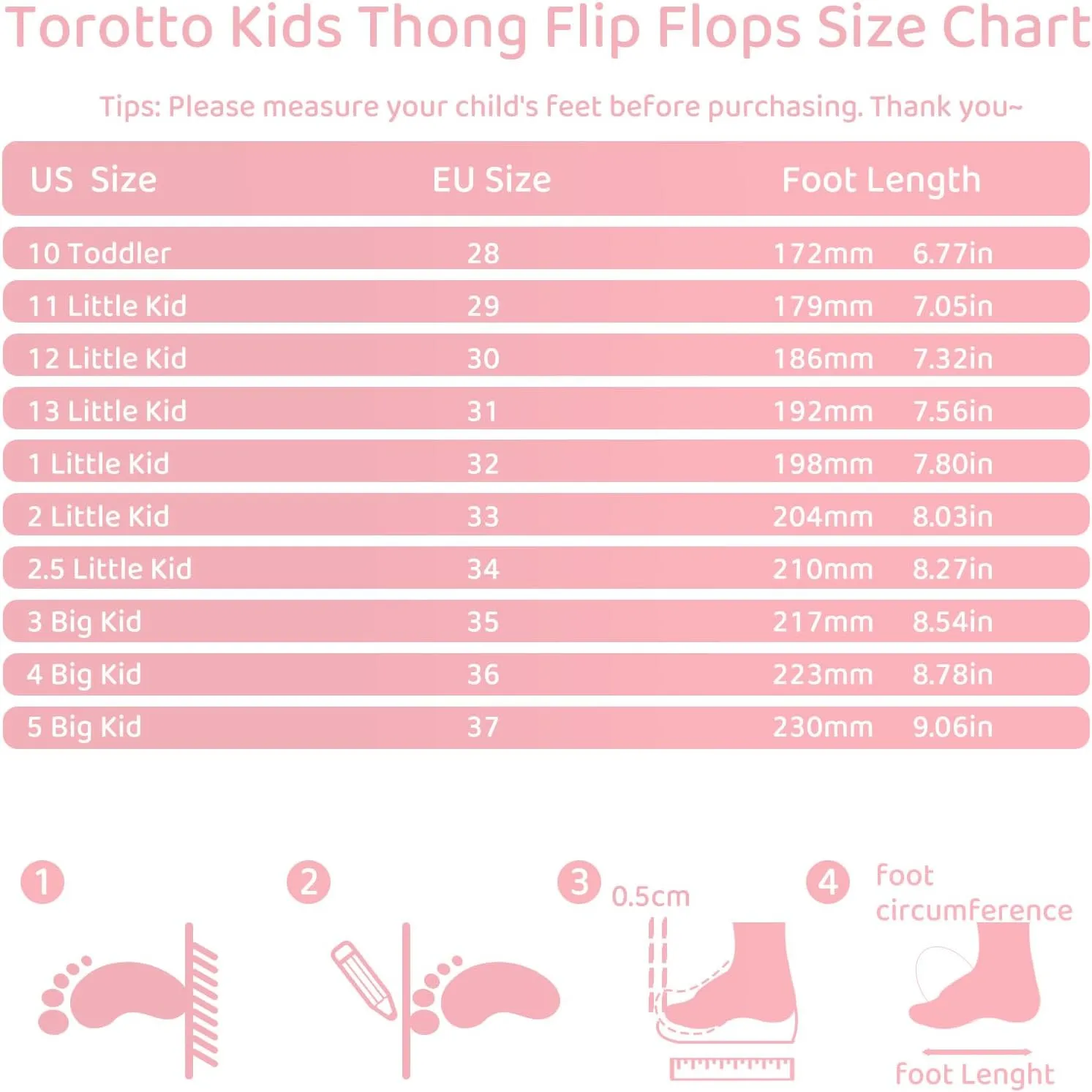 Torotto Boys Girls Cork Footbed Sandals Kids Flip Flops with Adjustable Braided Straps (Toddler/Little Kid/Big Kid)