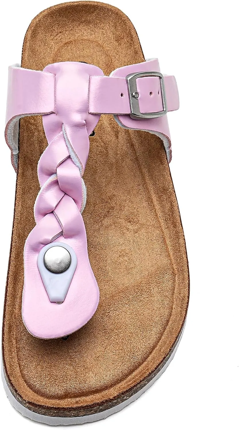 Torotto Boys Girls Cork Footbed Sandals Kids Flip Flops with Adjustable Braided Straps (Toddler/Little Kid/Big Kid)