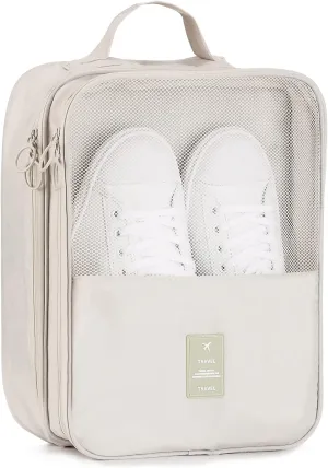 Travel Shoe Bag Holds 3 Pair of Shoes, Hezelf Shoe Storage Pouch for Travel and Daily Use, Travel Suitcase Shoe Organizer, Waterproof