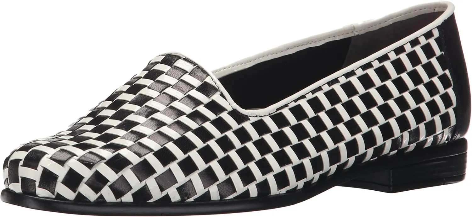 Trotters Women's Liz Ballet Flat, Black/White, 10.0 N US