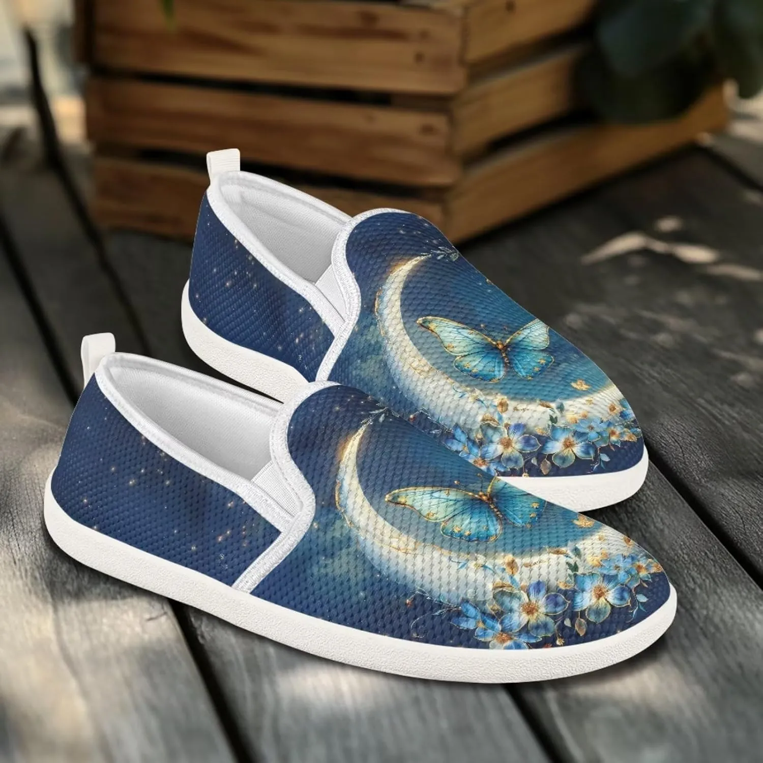UNICEU Slip On Sneakers for Women Mesh Running Shoes with Anti Slip Rubber Sole,Lightweight Flat Loafers Casual Walking Shoes