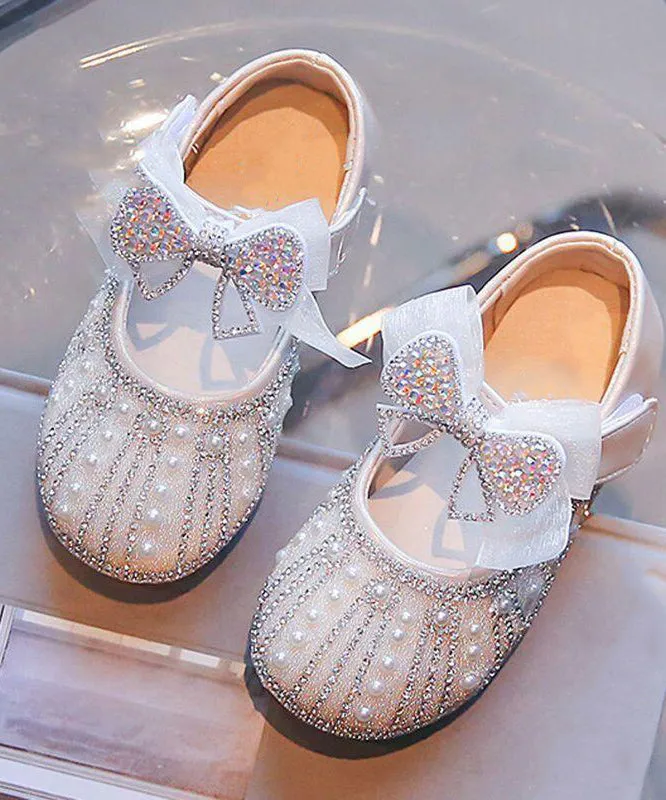 Unique Shoes Buckle Feet Zircon Kids Flat Pearl Strap