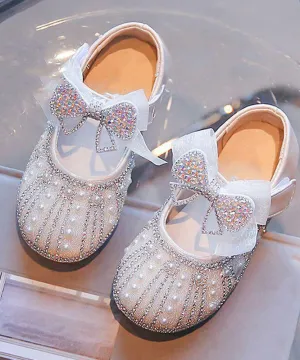 Unique Shoes Buckle Feet Zircon Kids Flat Pearl Strap
