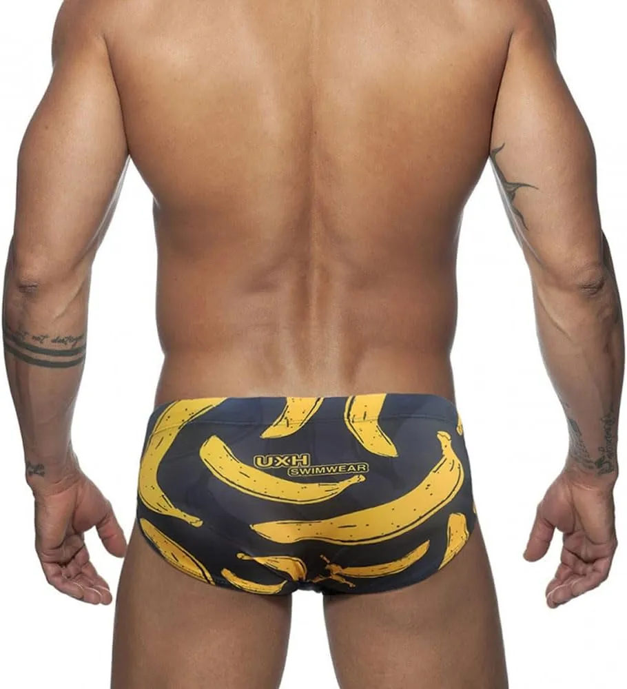 UXH New Men's Tigh Swimming Briefs whiteTrunks Swimwear Swimsuit Water Repellent Man Beach Short Men Swim Suit