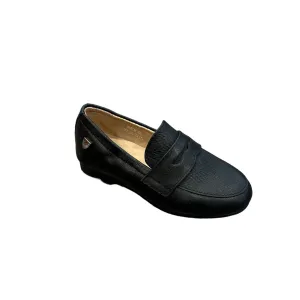 VENETTINI ASTON BOYS BLACK LEATHER SLIP ON PENNY LOAFER