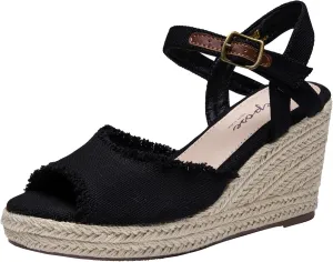Vepose Women's 880 Wedge Sandals Peep Toe, 3.3" Inch High Heel Platform Espadrilles Sandals with Ankle Buckle