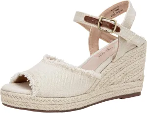 Vepose Women's 880 Wedge Sandals Peep Toe, 3.3" Inch High Heel Platform Espadrilles Sandals with Ankle Buckle