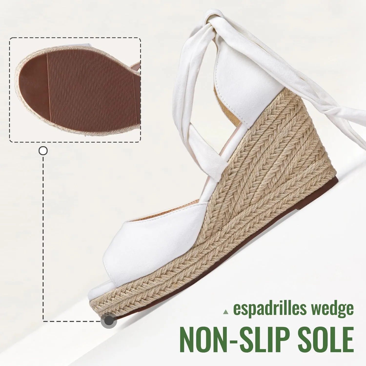 Vepose Women's Platform Wedge Sandals Rome Espadrilles Open Toe High Heel Sandals for Women with Lace-Up
