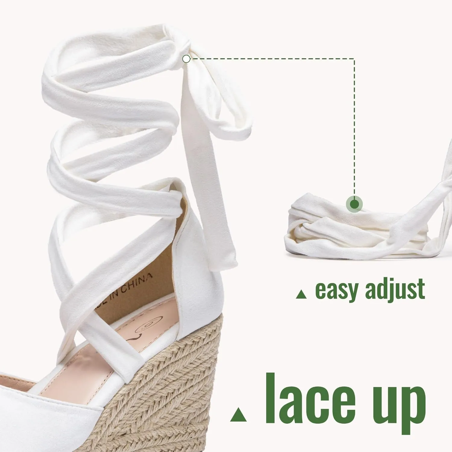 Vepose Women's Platform Wedge Sandals Rome Espadrilles Open Toe High Heel Sandals for Women with Lace-Up