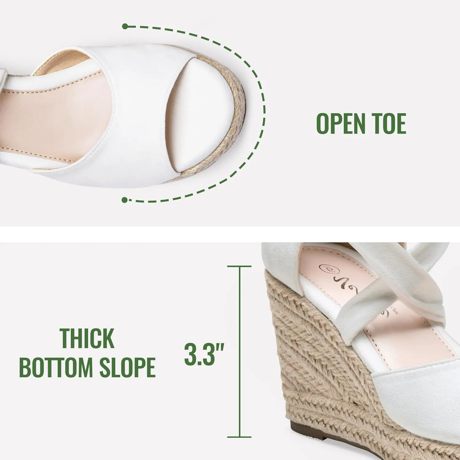 Vepose Women's Platform Wedge Sandals Rome Espadrilles Open Toe High Heel Sandals for Women with Lace-Up