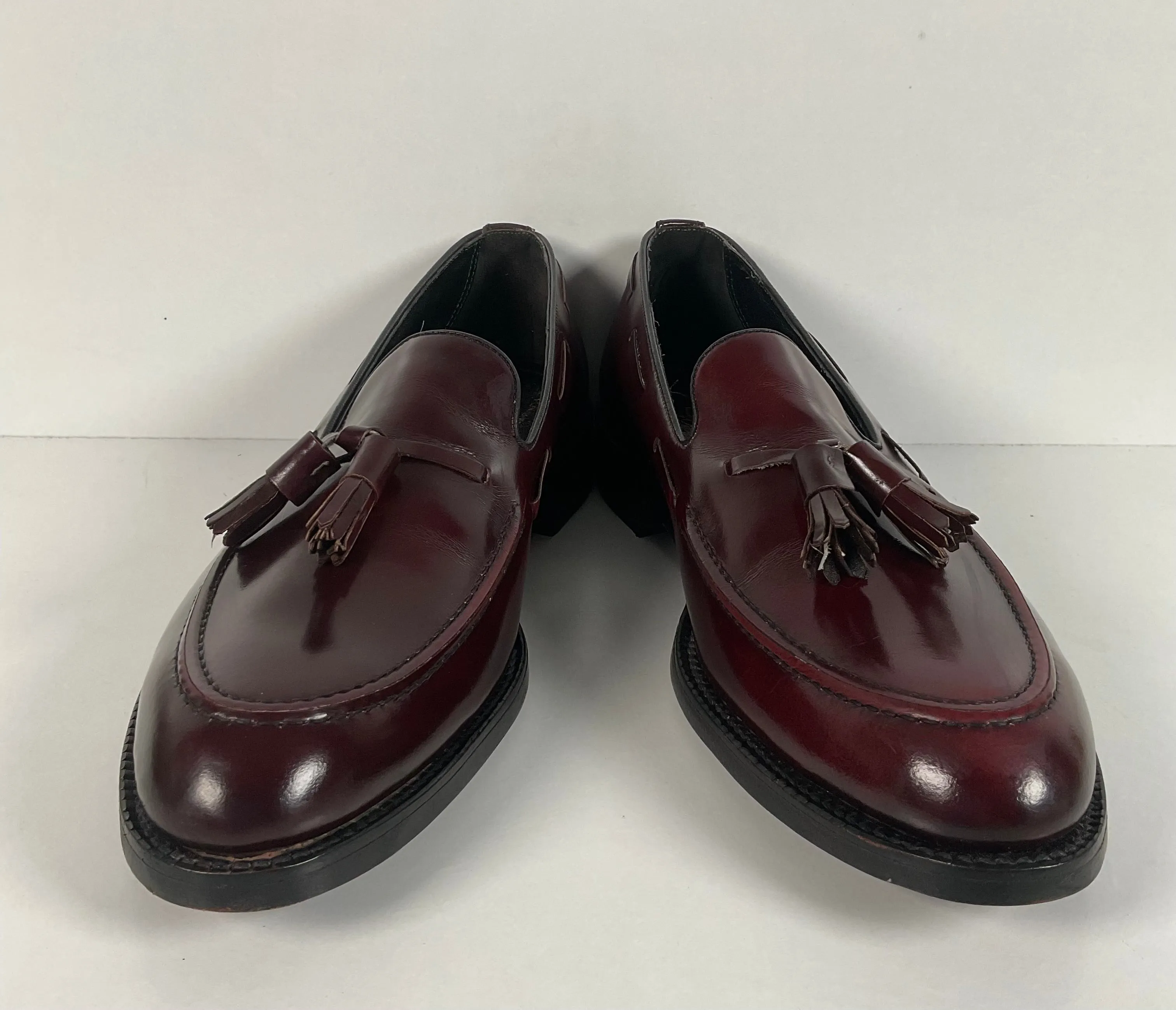 Vintage Florsheim Imperial Tassel Loafers 10.5 AA Tuscany Bordeaux Slip-On