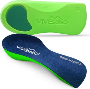 ViveSole 3/4 Plantar Fasciitis Insoles for Women and Men - Orthopedic Inserts for Flat Feet, Arch Support, Fatigue, and Lower Back Pain Relief - Non Odor Foam Cup Support