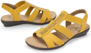 VJH confort Women's Comfort Flat Sandals Summer,with Rhinestone Open Toe Elastic Slip On Slingback Casual Walking Low Heele Sandals