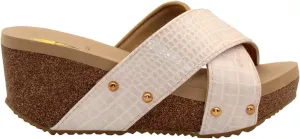 VOLATILE Women's Riverside Sandal, Beige Croco, 6