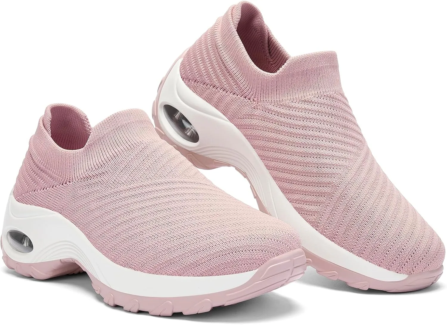 Walking Shoes Women Slip On Sock Sneakers Mesh Non Slip Shoes Air Cushion Platform Loafers