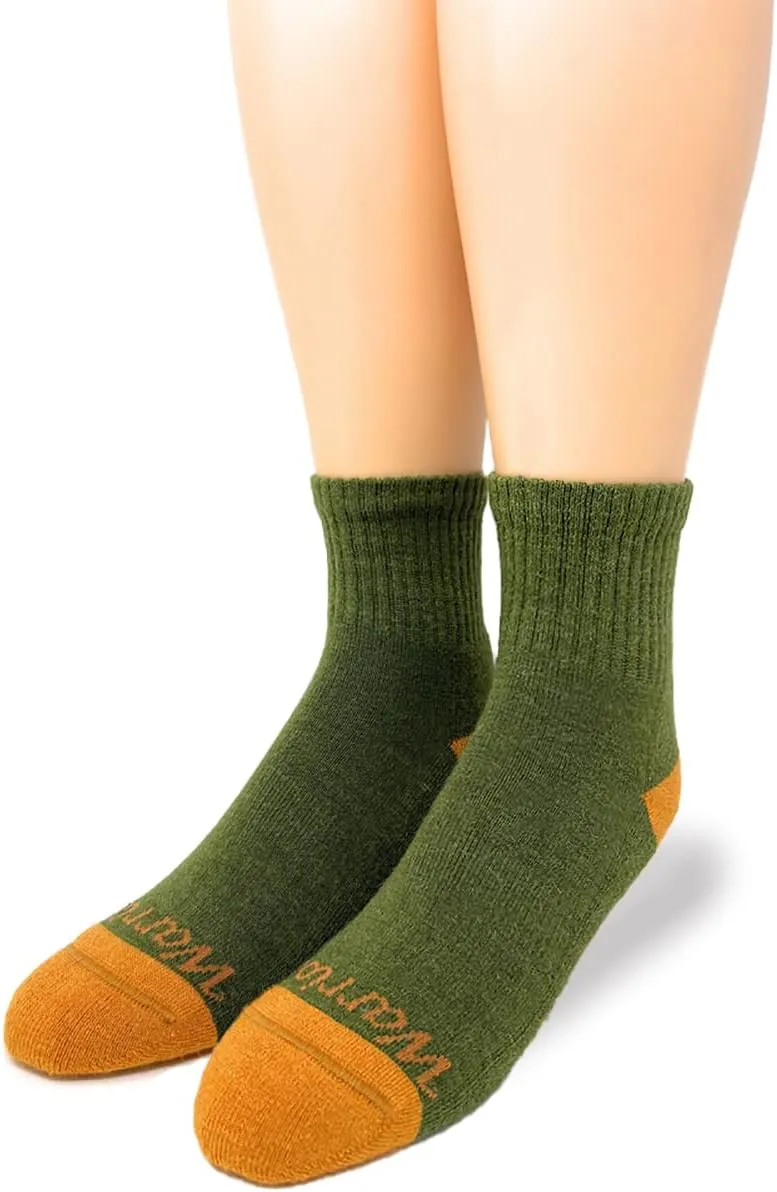 Warrior Alpaca Socks - Comfort Cushioned Retro Solid Quarter Crew for Adults - Unisex