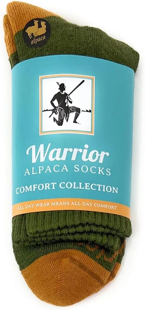 Warrior Alpaca Socks - Comfort Cushioned Retro Solid Quarter Crew for Adults - Unisex