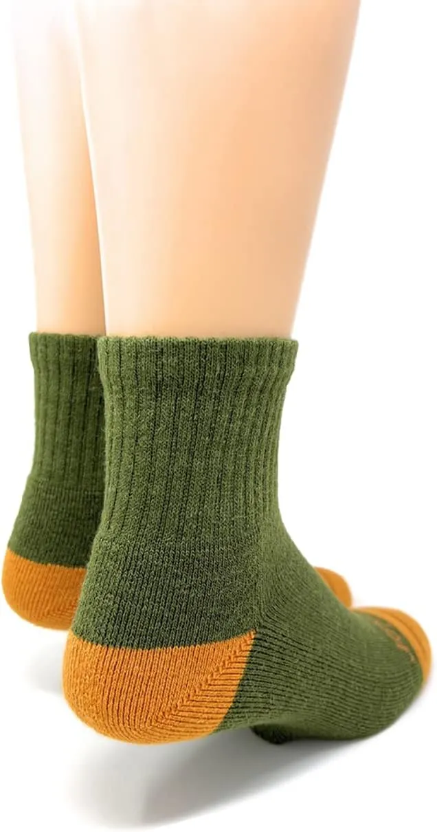 Warrior Alpaca Socks - Comfort Cushioned Retro Solid Quarter Crew for Adults - Unisex