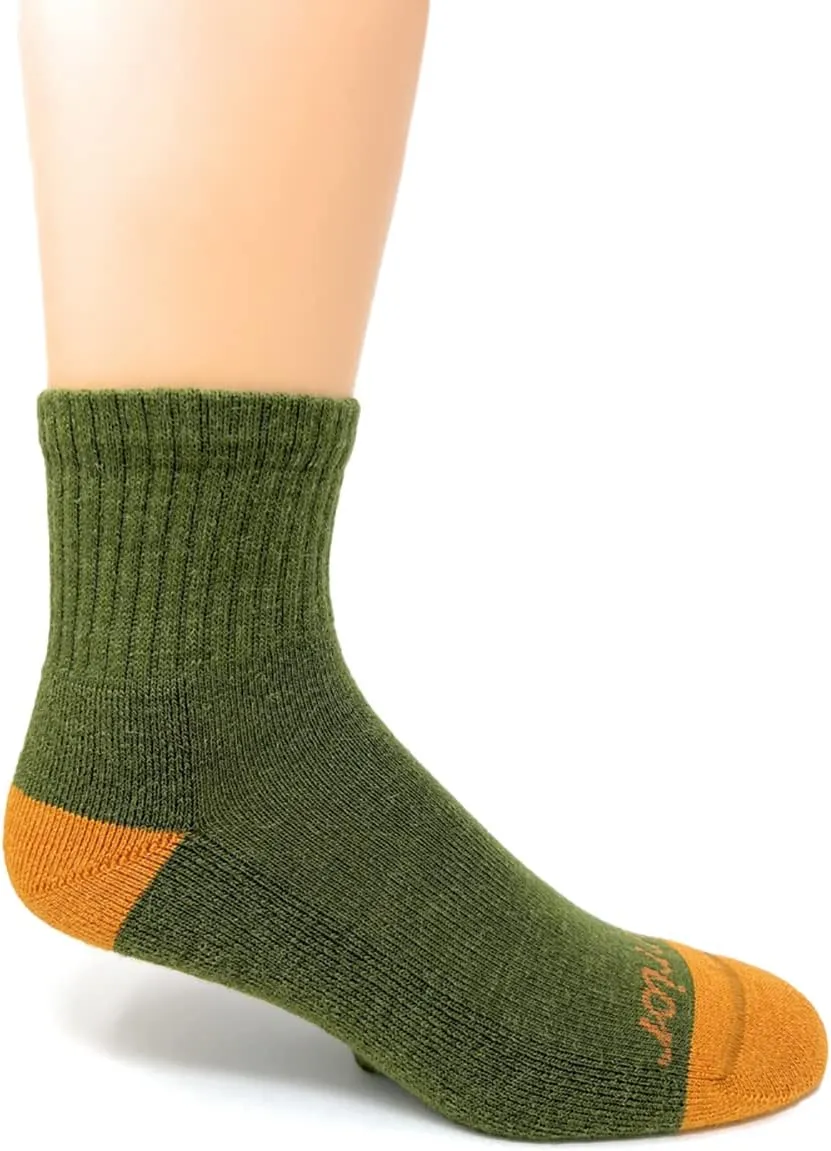 Warrior Alpaca Socks - Comfort Cushioned Retro Solid Quarter Crew for Adults - Unisex