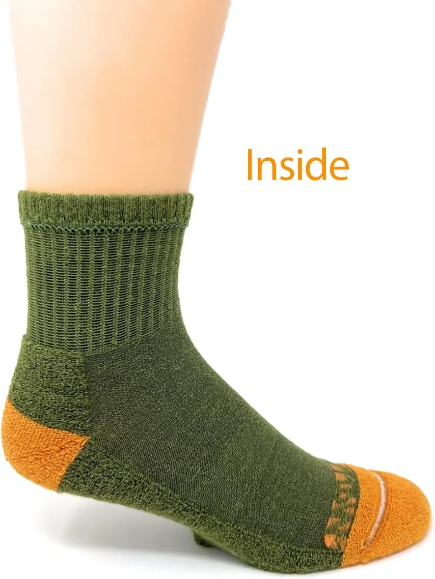 Warrior Alpaca Socks - Comfort Cushioned Retro Solid Quarter Crew for Adults - Unisex