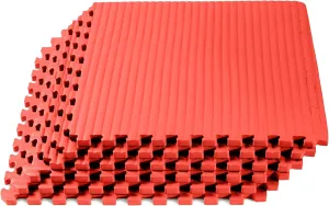 We Sell Mats 3/4 Inch Thick Martial Arts EVA Foam Exercise Mat, Tatami Pattern, Interlocking Floor Tiles for Home Gym, MMA, Anti-Fatigue Mats, 24 in x 24 in