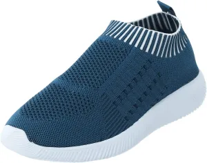 Women Canvas Slip On Sneakers Casual Walking Shoes Lightweight Flat Comfortable Elastic Non Slip Loafers