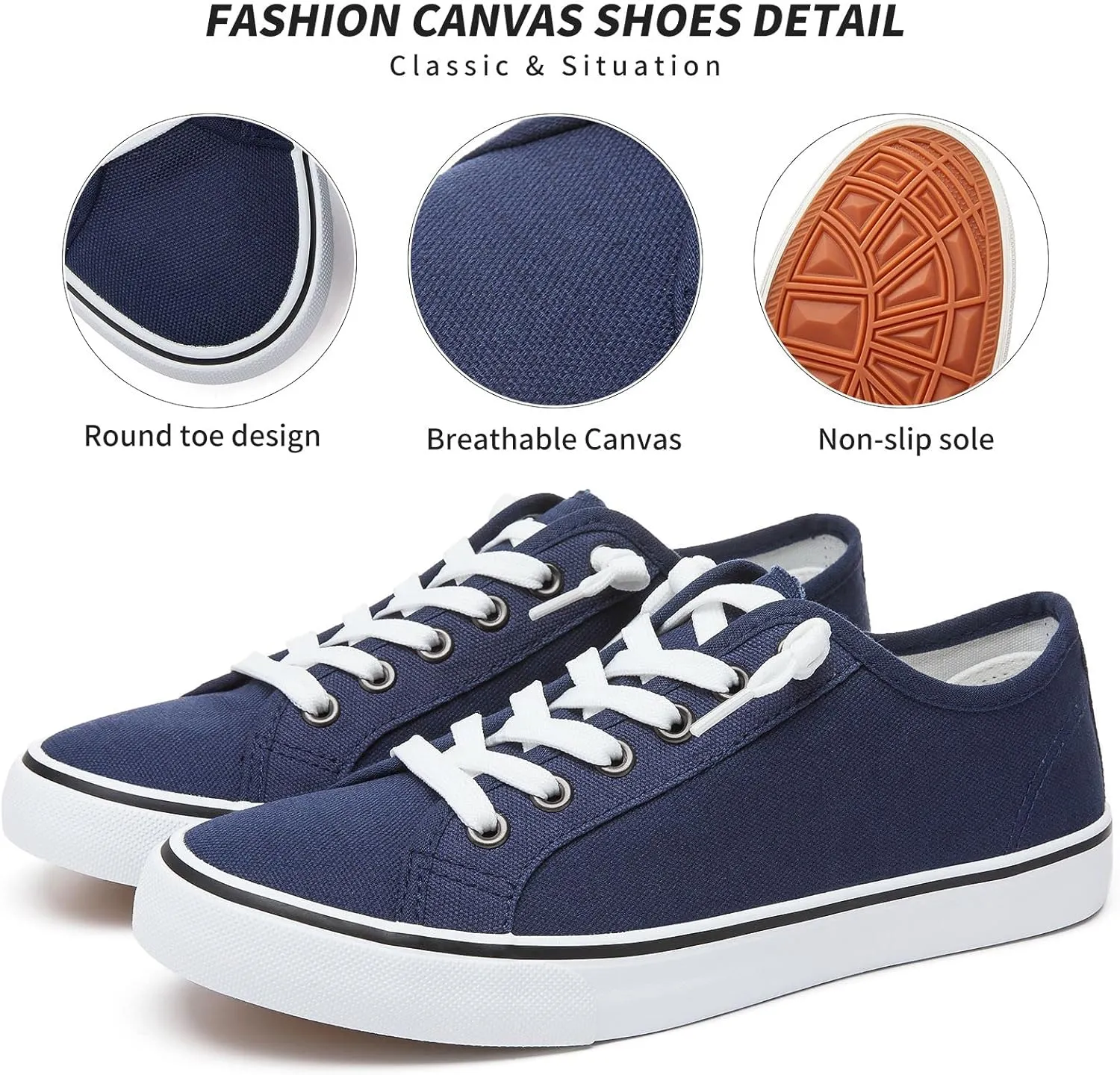 Women Canvas Sneaker Slip On Non Slip Casual Shoes Lace Up Canvas Low Top White Shoes Loafers for Women Fashion Black Sneaker