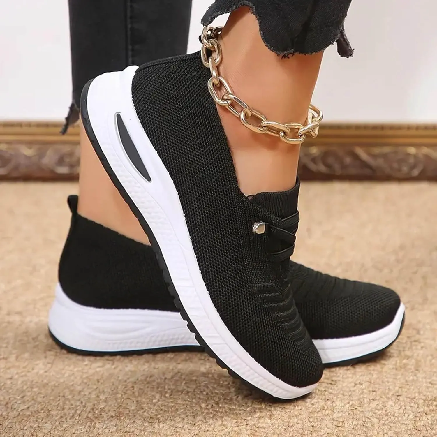 Women Comfy Orthopedic Walking Shoes, 2024 New Orthopedic Women's Breathable Slip On Arch Support Non-Slip Sneakers