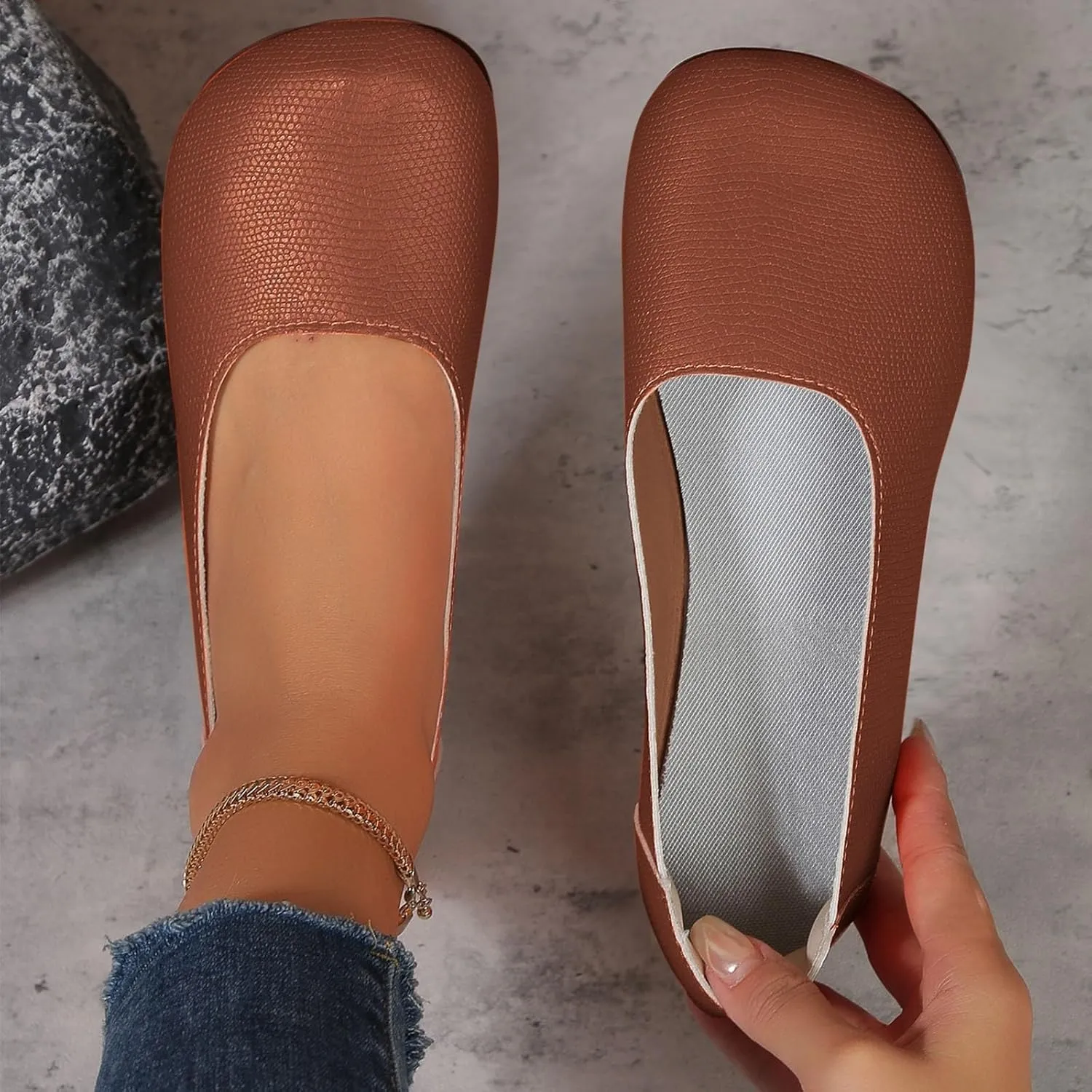 Women Flat Shoes Comfortable Round Toe Slip on Flats Summer Dressy Work Shoe Casual Ladies Wedding Walking Shoes Cute Penny Loafer Slip On Ballet Flat