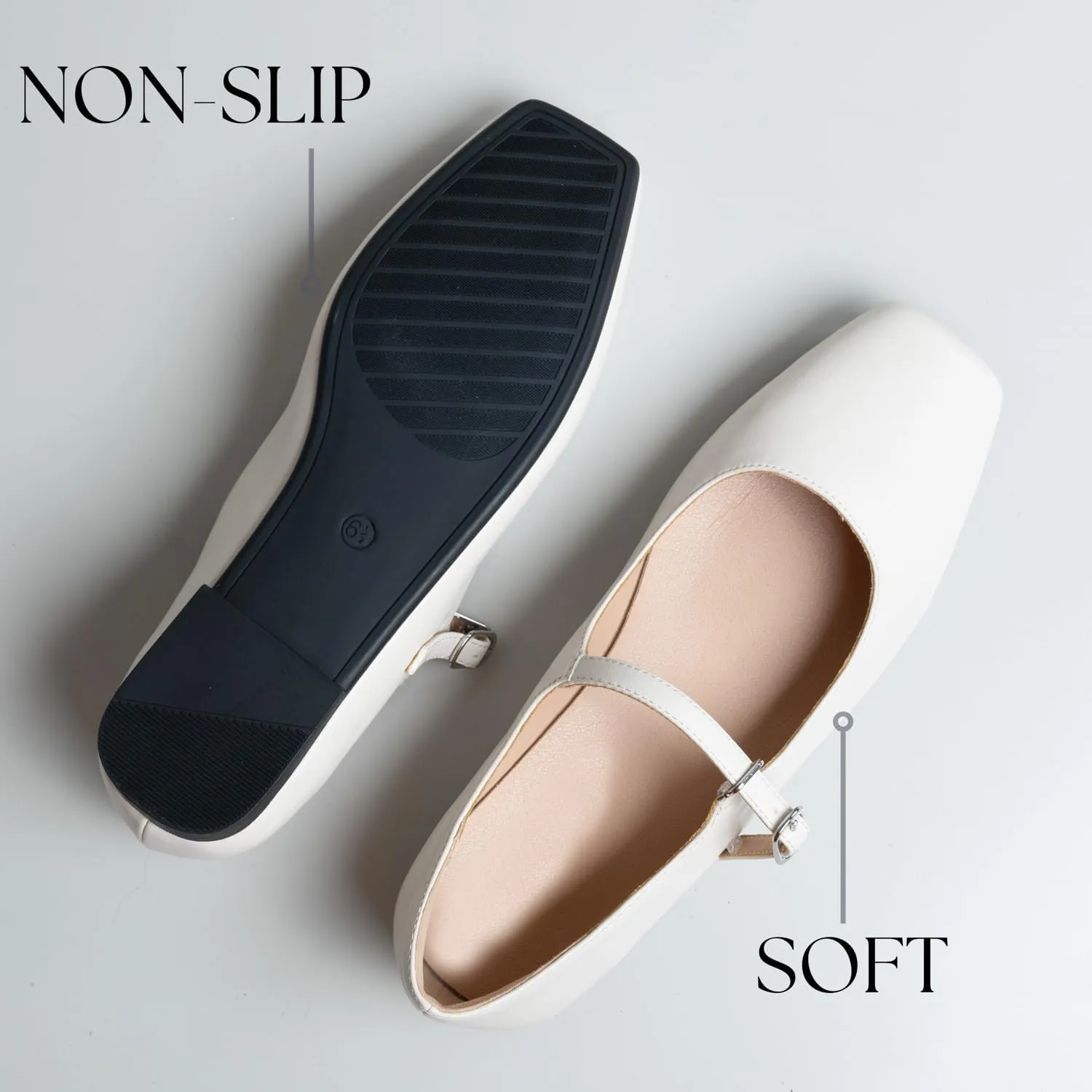 Women Mary Jane Shoes,Slip On Ankle Strap Dress Flat Shoes