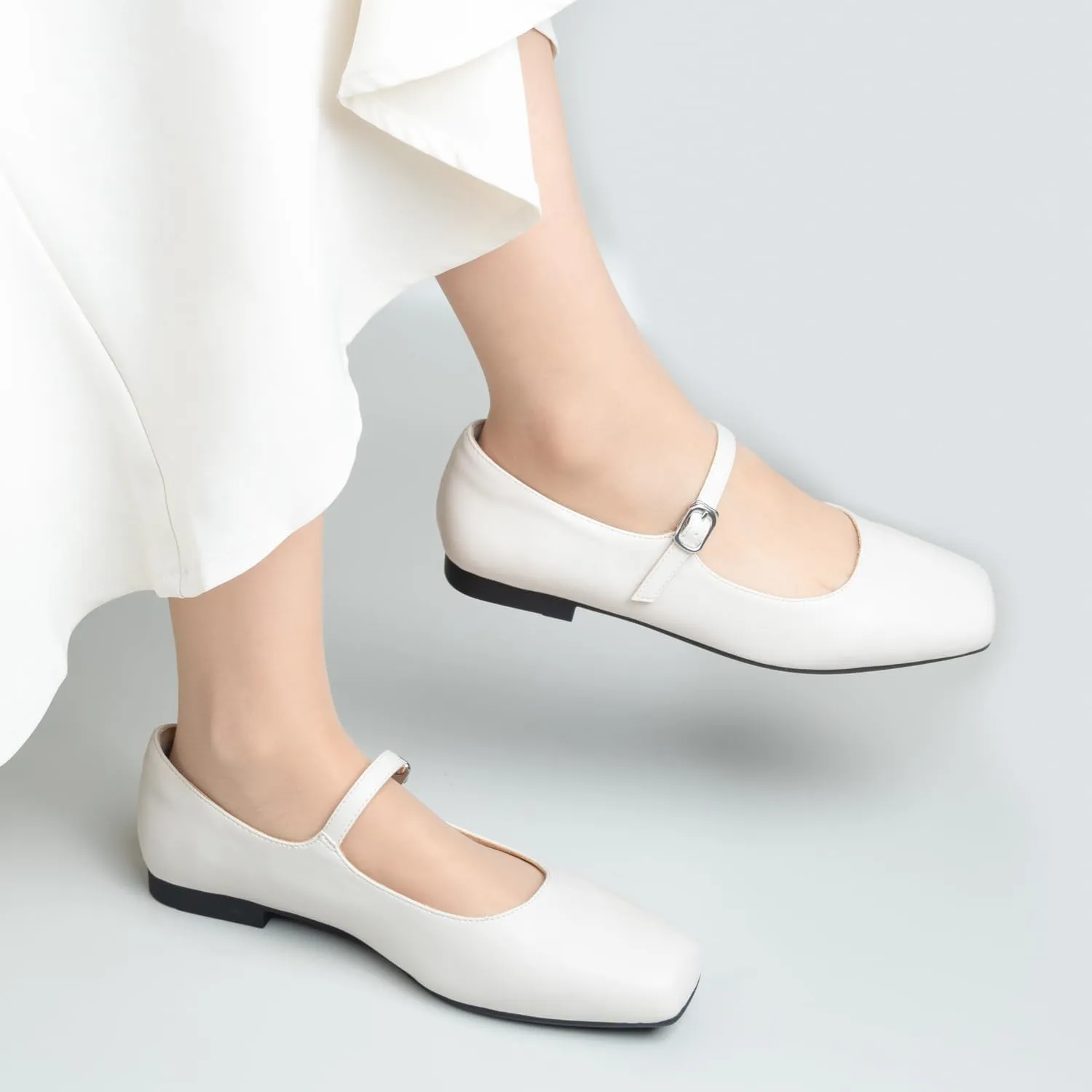 Women Mary Jane Shoes,Slip On Ankle Strap Dress Flat Shoes