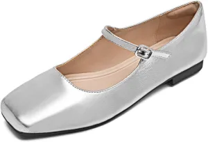 Women Mary Jane Shoes,Slip On Ankle Strap Dress Flat Shoes