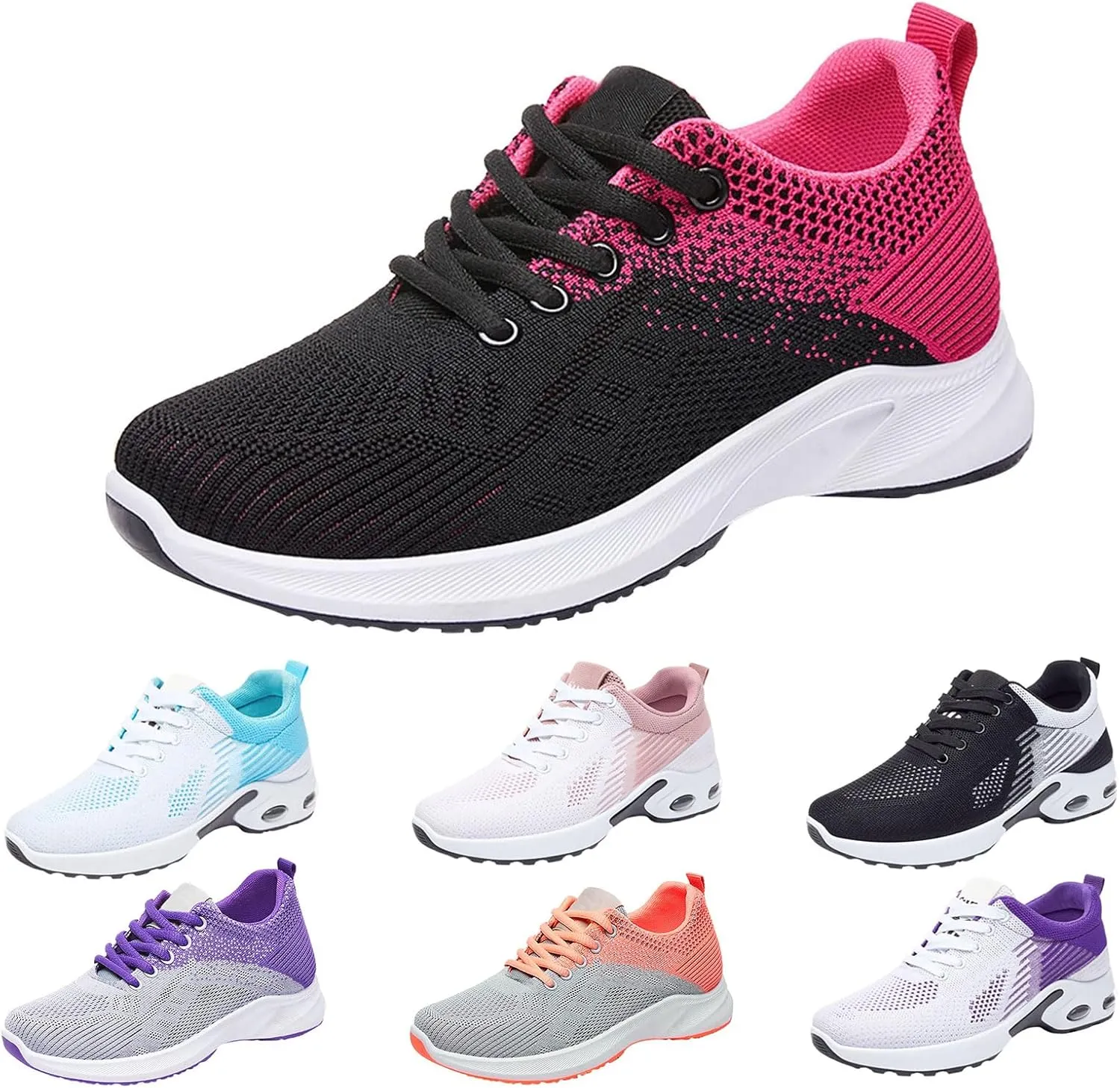 Women Running Shoes Arch Support Wide Sneakers Orthopedic Stretch Cushion Shoes Wide Width Toe Box Shoe Plantar Fasciitis Tennis Sneakers