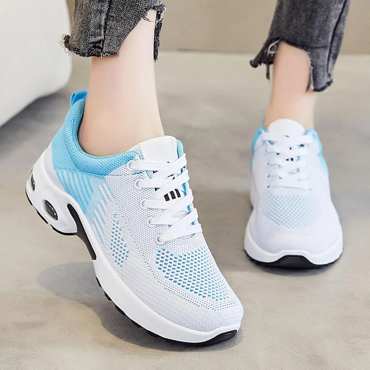 Women Running Shoes Arch Support Wide Sneakers Orthopedic Stretch Cushion Shoes Wide Width Toe Box Shoe Plantar Fasciitis Tennis Sneakers
