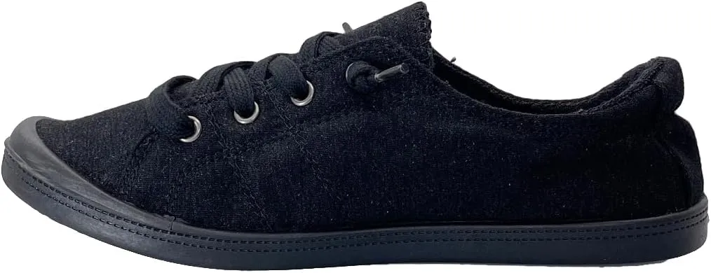 Women Slip-On Linen Canvas Lace-Up Fashion Sneaker