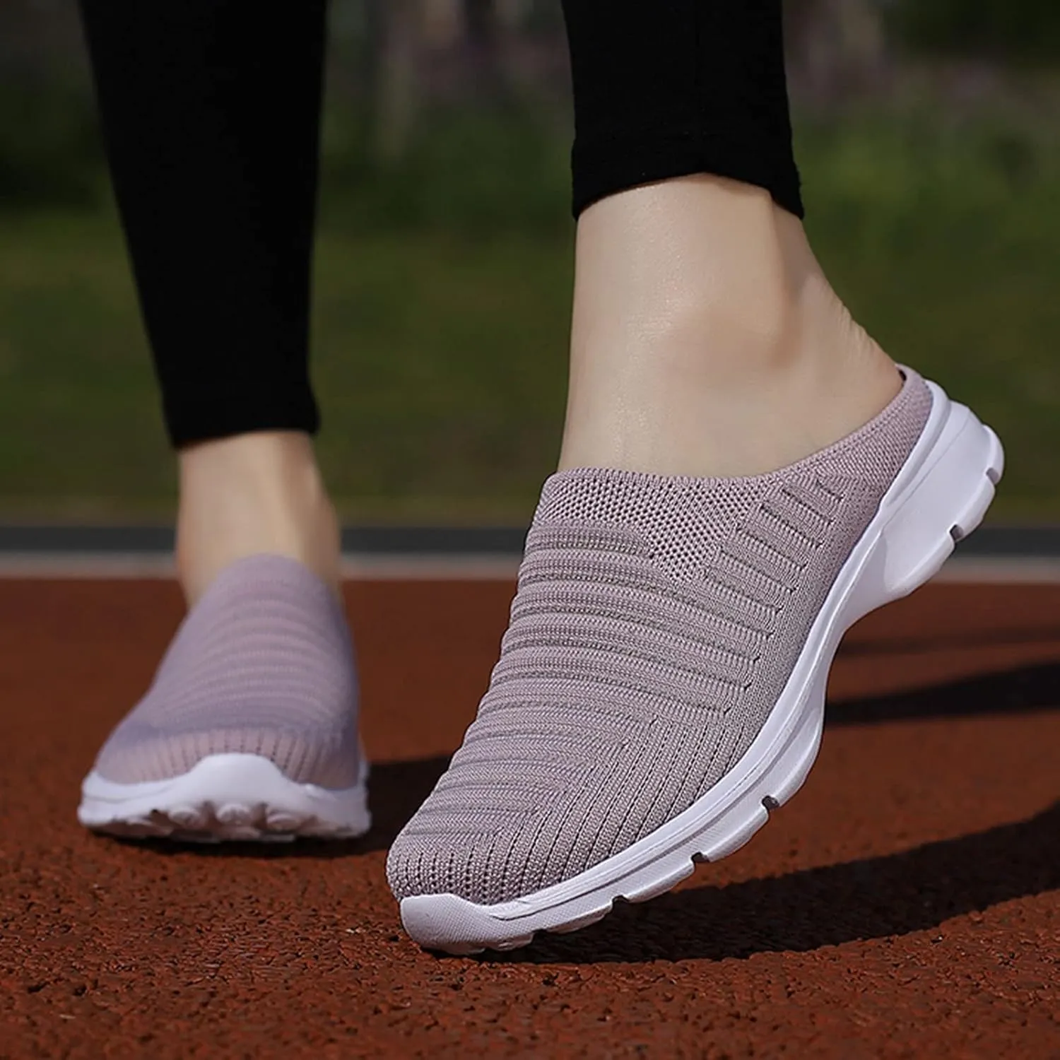 Womens Backless Sneakers Mesh Slip-on Mule Shoes Tennis Shoes Womens High Top Casual Shoes Women Shoes Sneakers Slip On Tennis Shoe Loafers Casual Slip On
