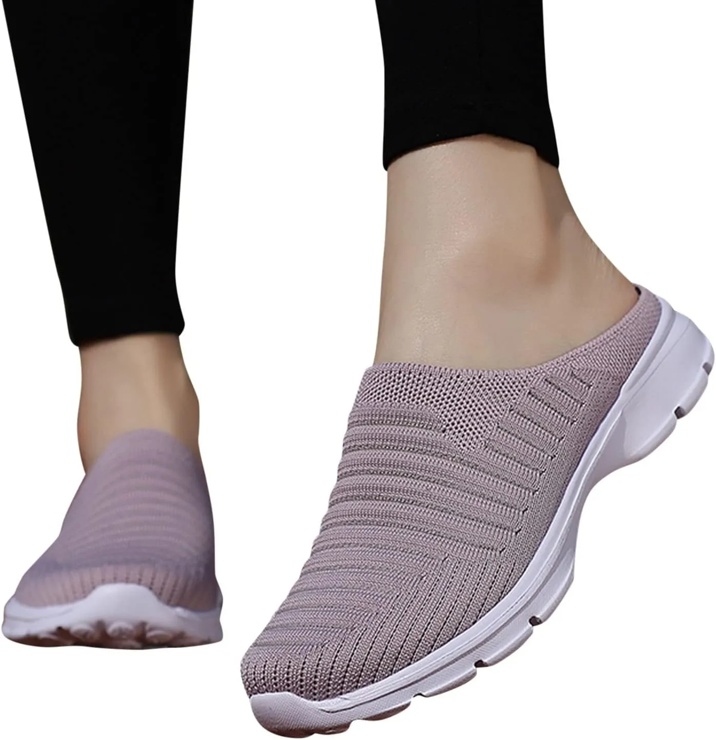 Womens Backless Sneakers Mesh Slip-on Mule Shoes Tennis Shoes Womens High Top Casual Shoes Women Shoes Sneakers Slip On Tennis Shoe Loafers Casual Slip On