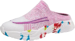 Womens Backless Sneakers Mesh Slip-on Mule Shoes Womens Running Shoes Wide Dress Casual Shoes Fashion Sneakers Waterproof Tennis Shoe Cross Trainer Shoe