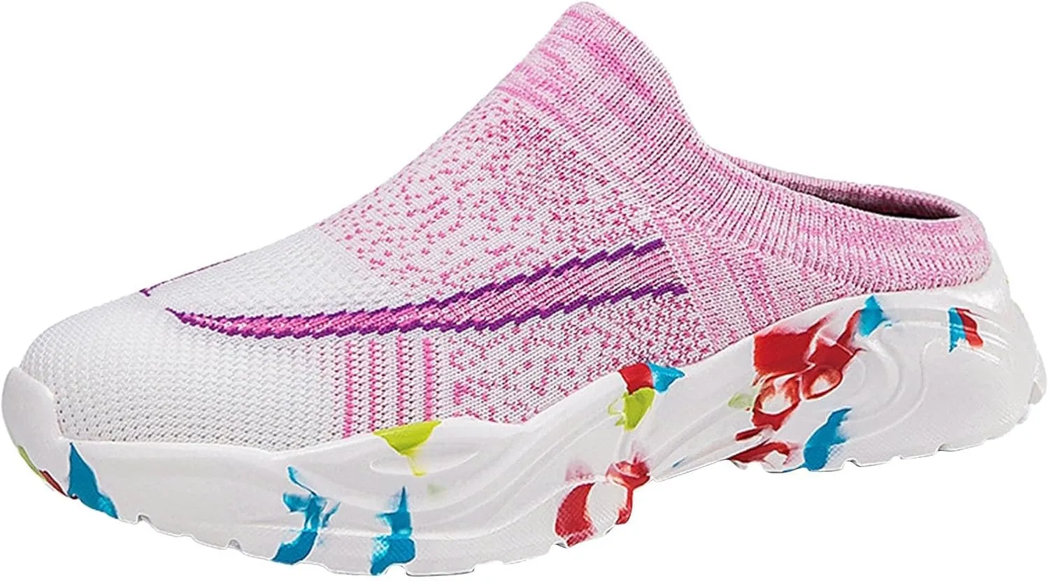 Womens Backless Sneakers Mesh Slip-on Mule Shoes Womens Running Shoes Wide Dress Casual Shoes Fashion Sneakers Waterproof Tennis Shoe Cross Trainer Shoe