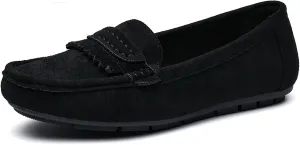 Women's Business Loafers Work Casual Flats Shoes Lightweight Penny PU Leather Slip On Walking Shoes