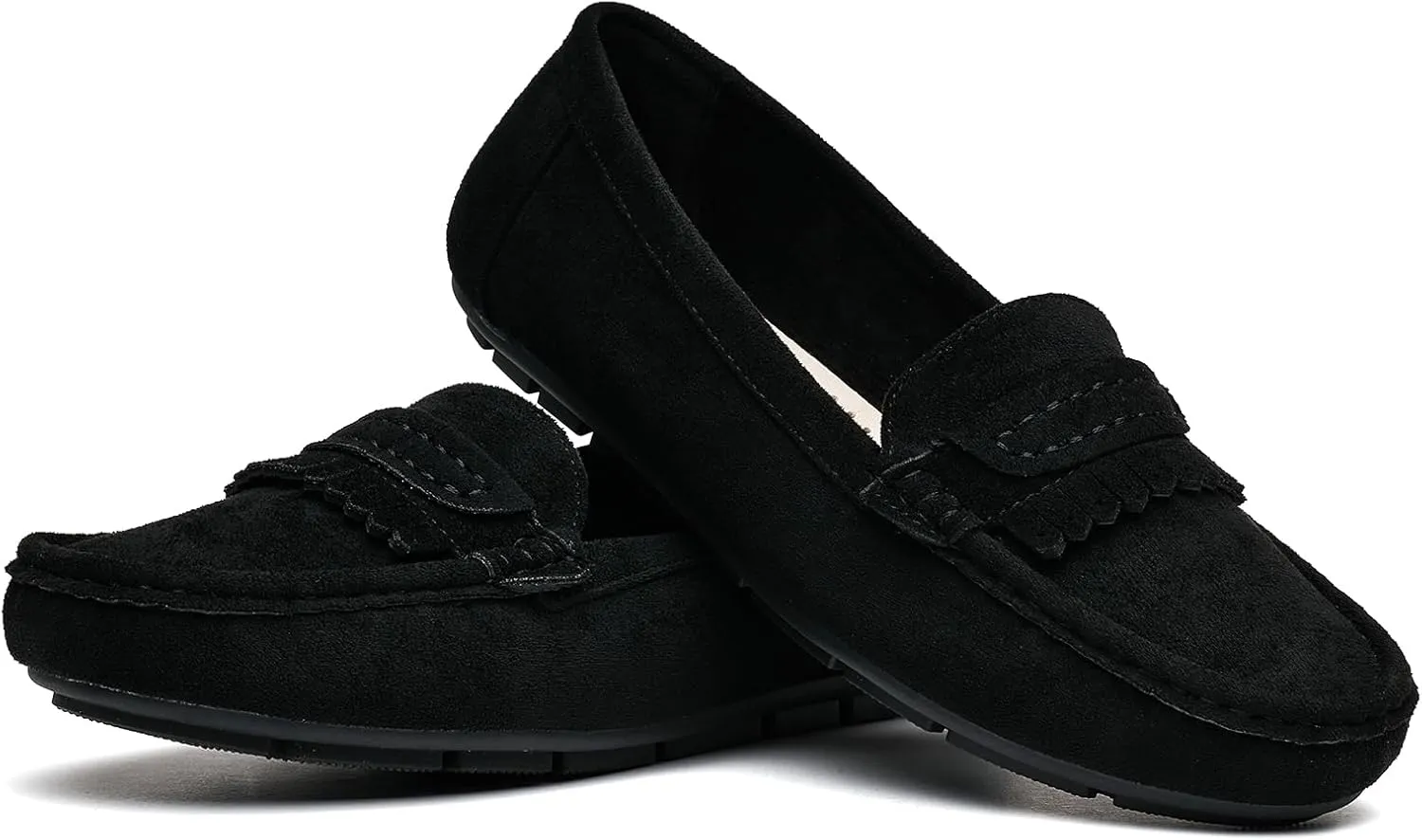 Women's Business Loafers Work Casual Flats Shoes Lightweight Penny PU Leather Slip On Walking Shoes