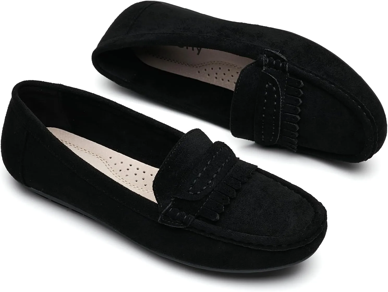 Women's Business Loafers Work Casual Flats Shoes Lightweight Penny PU Leather Slip On Walking Shoes