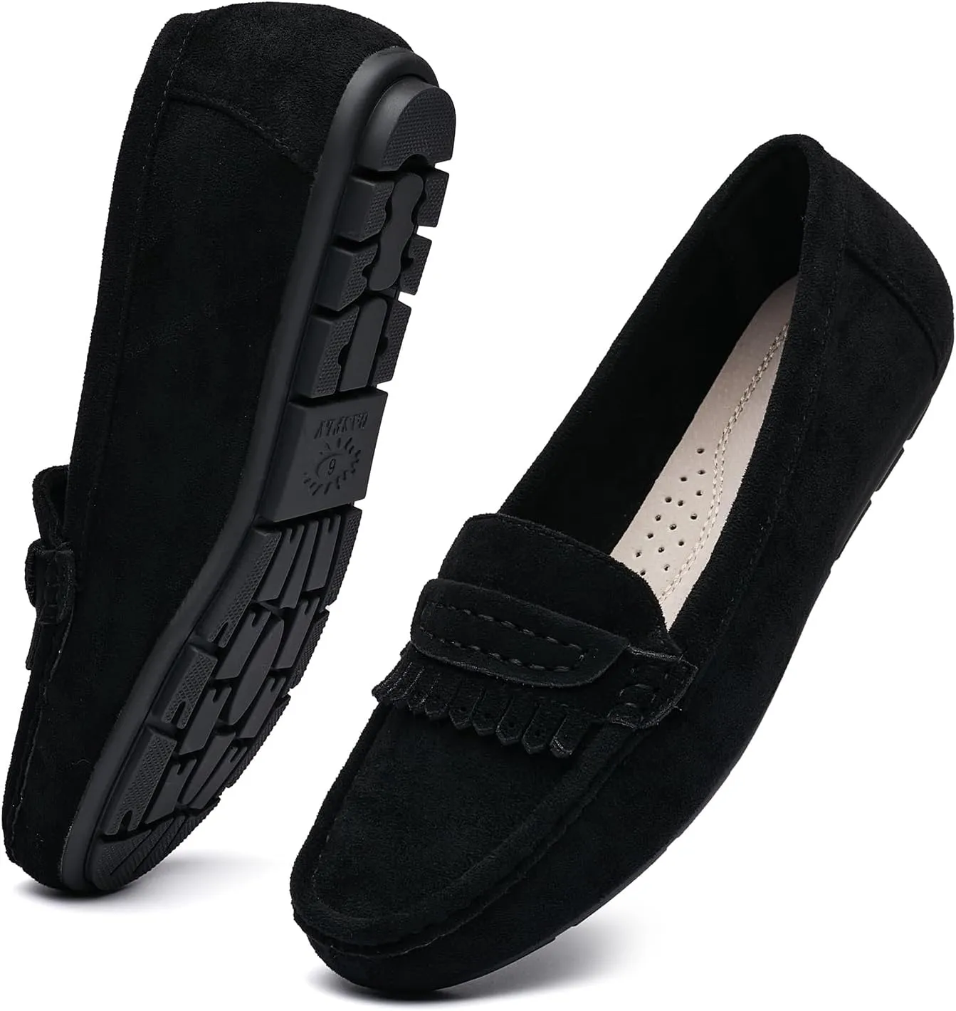 Women's Business Loafers Work Casual Flats Shoes Lightweight Penny PU Leather Slip On Walking Shoes
