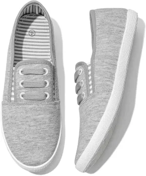 Women's Canvas Slip on Sneakers Casual Slip on Walking Shoes Womens Tennis Shoes Flat Dress Shoes Non Slip Work Shoes