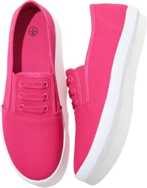 Women's Canvas Slip On Sneakers - Casual Walking Shoes, Non Slip Work Shoes