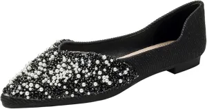 Women's Classic Bow-Knot Square Toe Ballerina Ballet Flats Slip on Dress Party Flat Shoes
