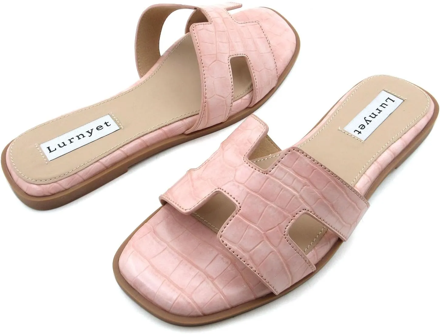Women's Comfort Cushion Summer Flat Sandal with Crocodile Pattern: Stylish Design Slide, Non-Slip Rubber Sole, Latex Insole for Comfort, Perfect for Parties, Gatherings, Casual Wear, Vacations, and Beach Days