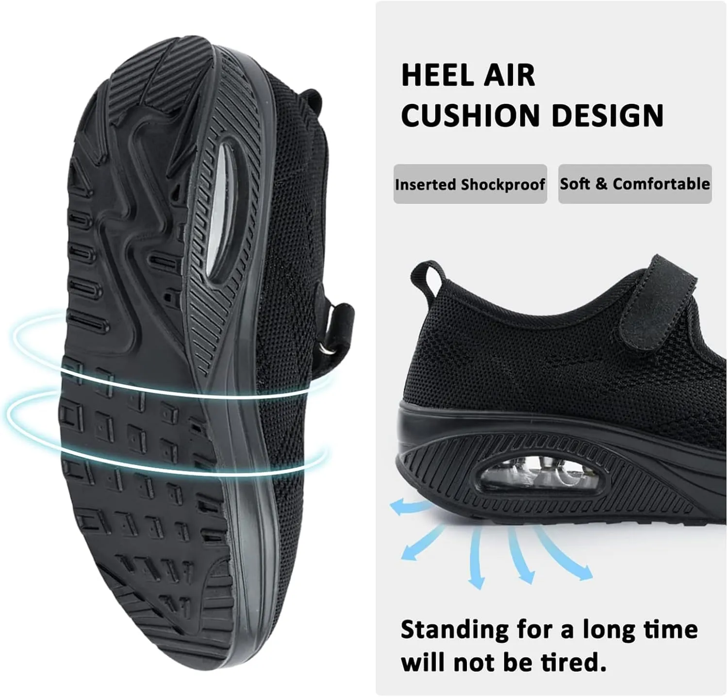 Women's Comfortable Working Nurse Shoes Non-Slip Adjustable Breathable Walking Buffer Fitness Casual Nursing Orthotic Lightweight Shoes Arthritis, Diabetes Heel Pain