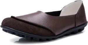 Women's Cowhide Leather Loafers Flats Moccasins Slip-On