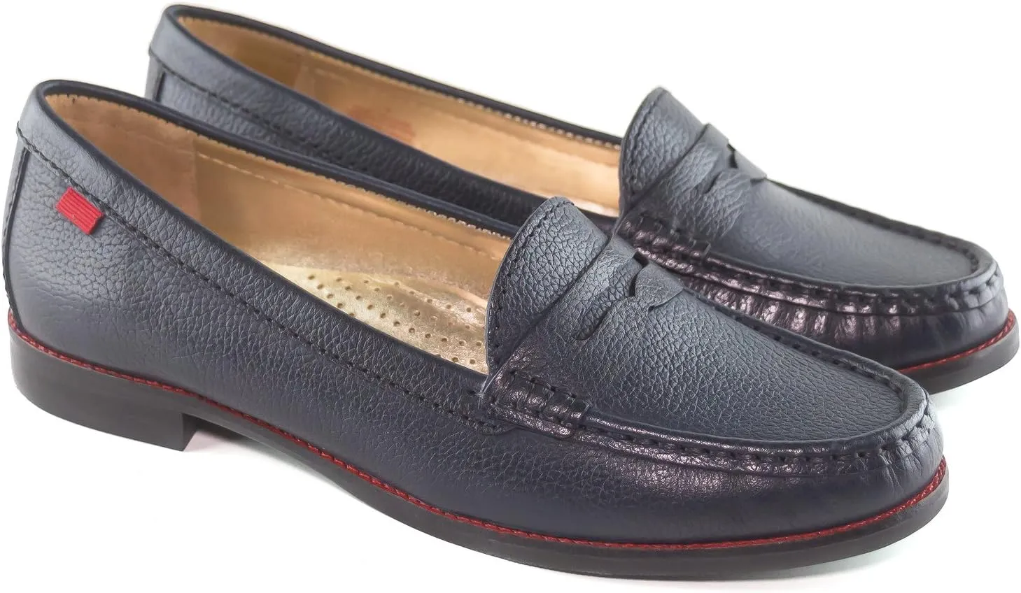 Womens Genuine Leather Comfort Slip on Penny Loafers